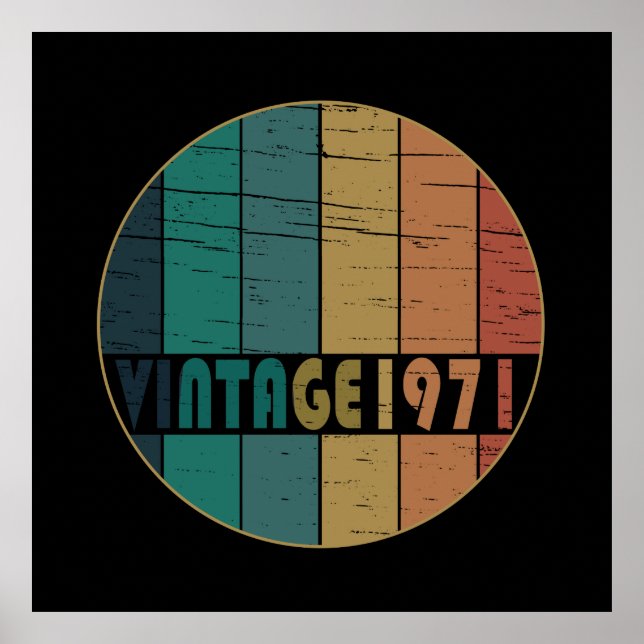 Geboren 1971 Vintages Geburtstagsgeschenk Poster (Vorne)