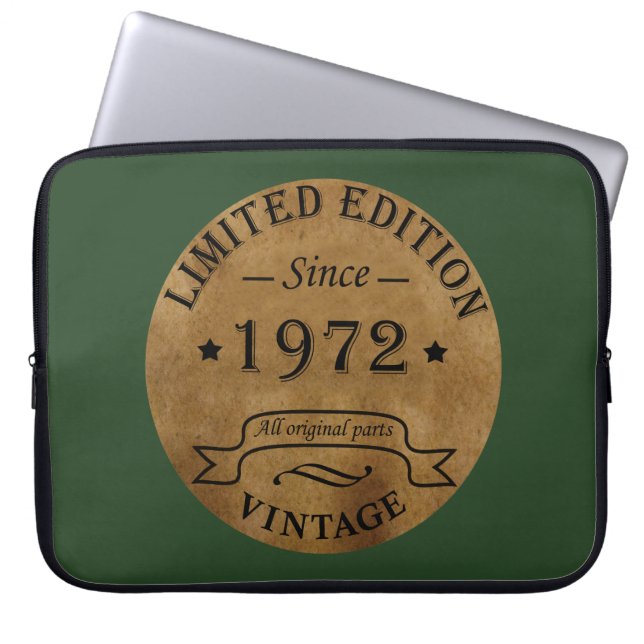 geboren 1972 Vintager Geburtstag Laptopschutzhülle (Vorderseite)