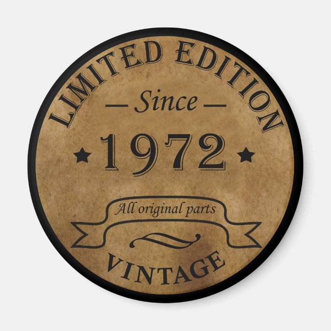 geboren 1972 Vintager Geburtstag Magnet (Vorne)