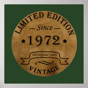 geboren 1972 Vintager Geburtstag Poster