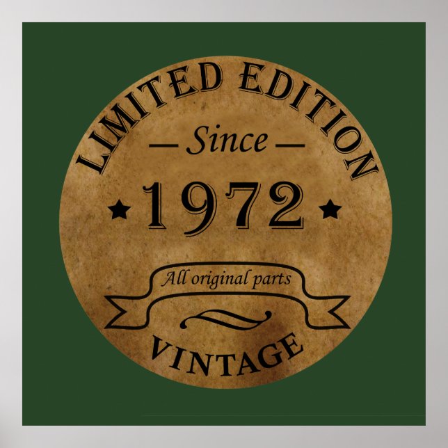 geboren 1972 Vintager Geburtstag Poster (Vorne)