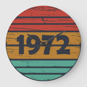 Geboren 1972 Vintages Geburtstagsgeschenk Große Wanduhr