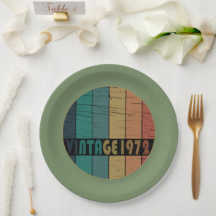 Geboren 1972 Vintages Geburtstagsgeschenk Pappteller