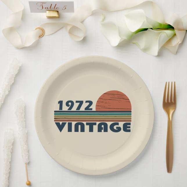 geboren 1972 Vintages Geburtstagsgeschenk Pappteller (Hochzeit)