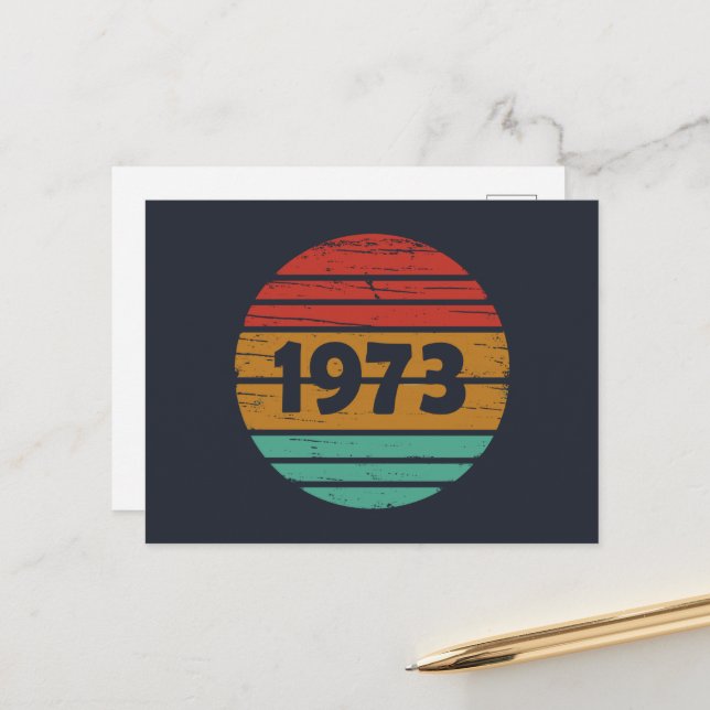 Geboren 1973 Vintage Geburtstagsgeschenke Feiertagspostkarte (Vorderseite/Rückseite Beispiel)