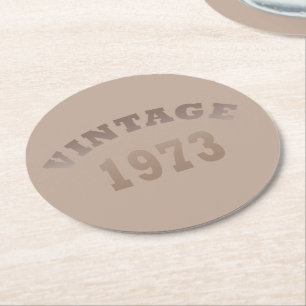 geboren 1973 Vintager Geburtstag Runder Pappuntersetzer