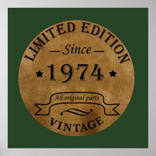 Geboren 1974 Vintag 49. Geburtstag Poster (Vorne)