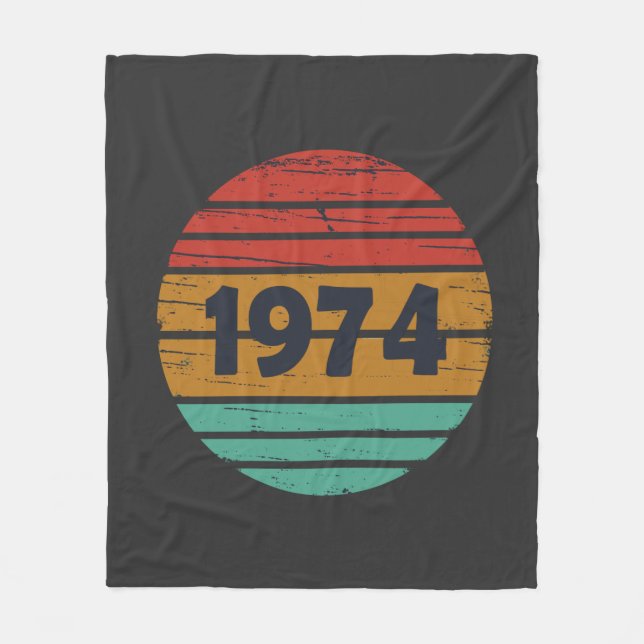 Geboren 1974 Vintages Geburtstagsgeschenk Fleecedecke (Vorderseite)