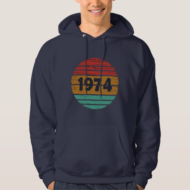 Geboren 1974 Vintages Geburtstagsgeschenk Hoodie (Vorderseite)
