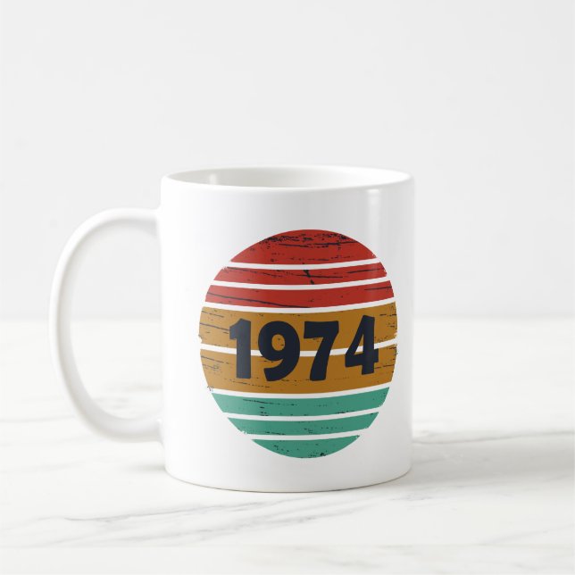 Geboren 1974 Vintages Geburtstagsgeschenk Kaffeetasse (Links)
