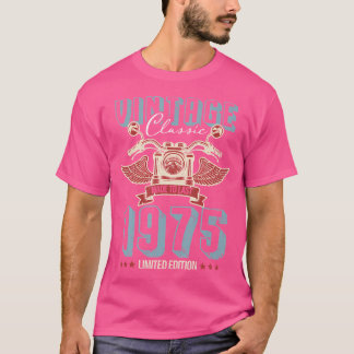 Geboren 1975 46 Geburtstag Motorrad T-Shirt
