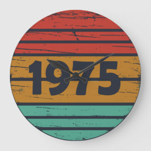 Geboren 1975 Vintag 50. Geburtstagsgeschenk Große Wanduhr