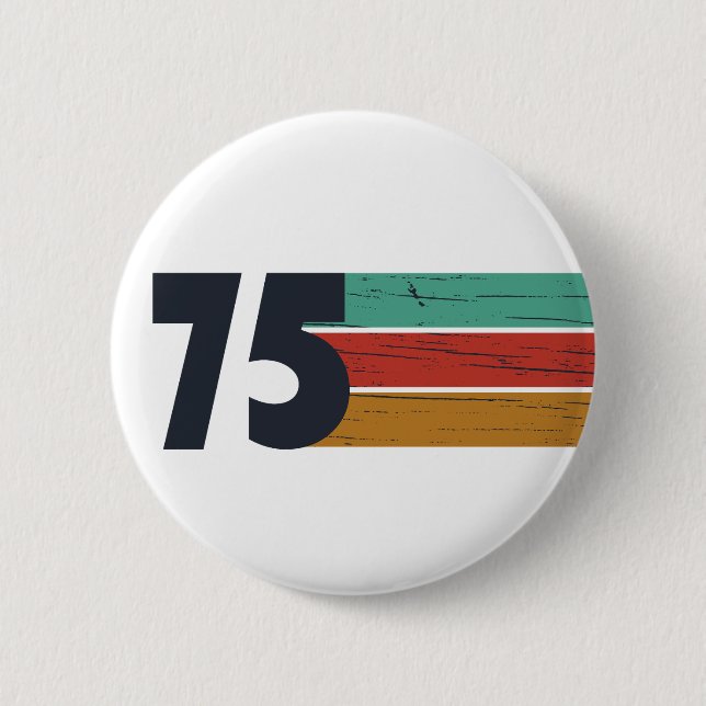 Geboren 1975 Vintage 50. Geburtstagsparty Button (Vorderseite)
