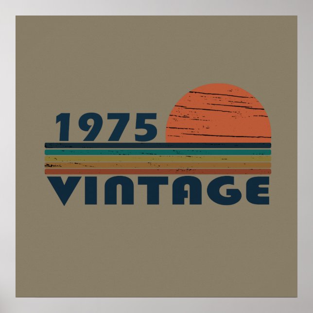 Geboren 1975 Vintager Geburtstag Poster (Vorne)