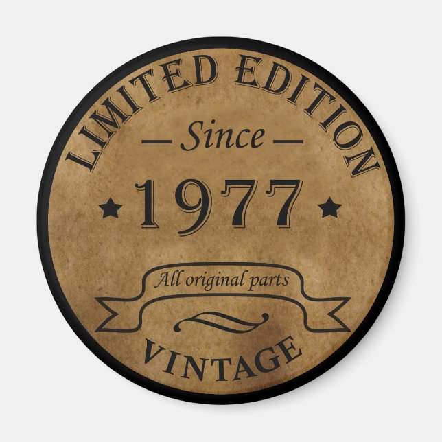 Geboren 1977 Vintager Geburtstag Magnet (Vorne)