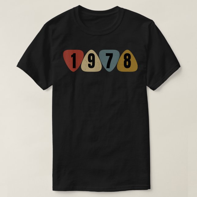 Geboren 1978 Gitarrist Plektrum Music Birthday T-Shirt (Design vorne)