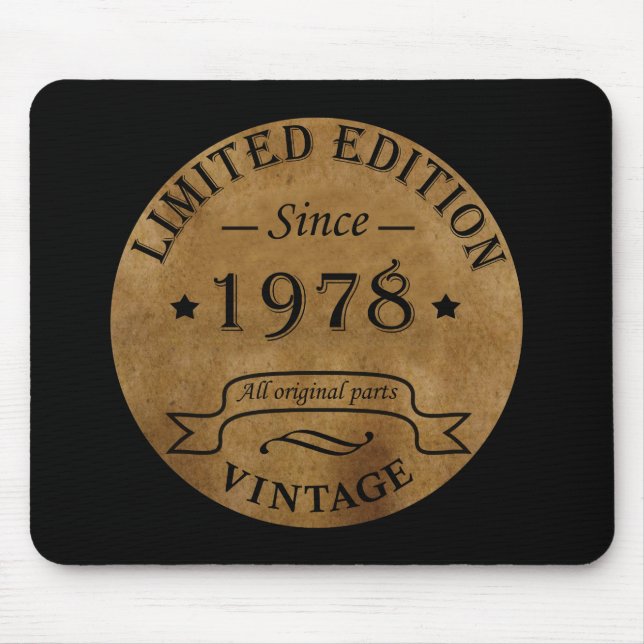 Geboren 1978 Vintager Geburtstag Mousepad (Vorne)