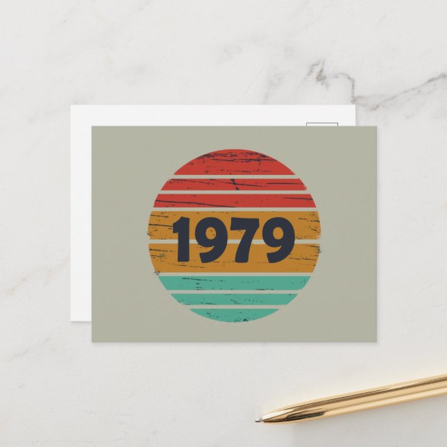 Geboren 1979 Vintage Geburtstagsgeschenke Feiertagspostkarte (Vorderseite/Rückseite Beispiel)