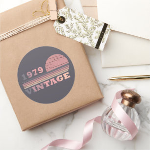 geboren 1979 Vintage Geburtstagsgeschenke Runder Aufkleber