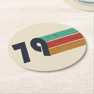 Geboren 1979 Vintage Geburtstagsgeschenke Runder Pappuntersetzer