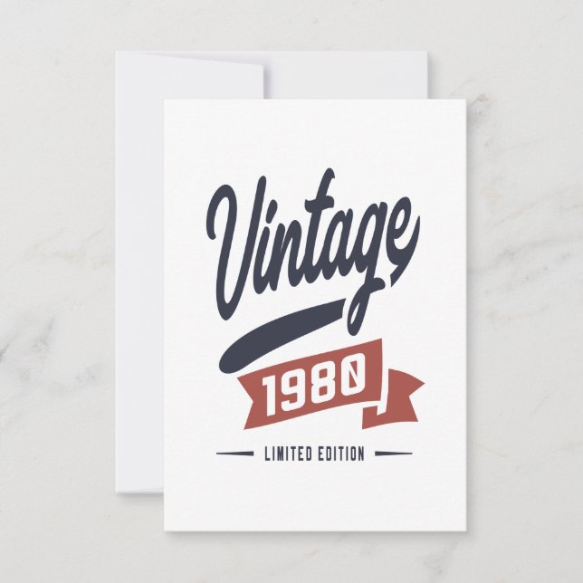 Geboren 1980 Geburtstag RSVP Karte (Vorderseite)