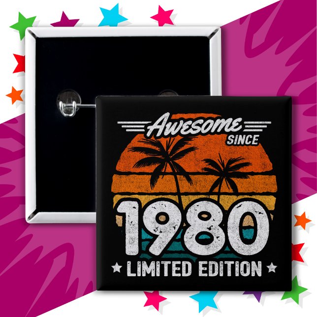 Geboren 1980 Limited Edition Retro Phantastisch se Button (Von Creator hochgeladen)