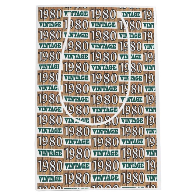 Geboren 1980 Mittelgeschenktasche Mittlere Geschenktüte (Vorderseite)