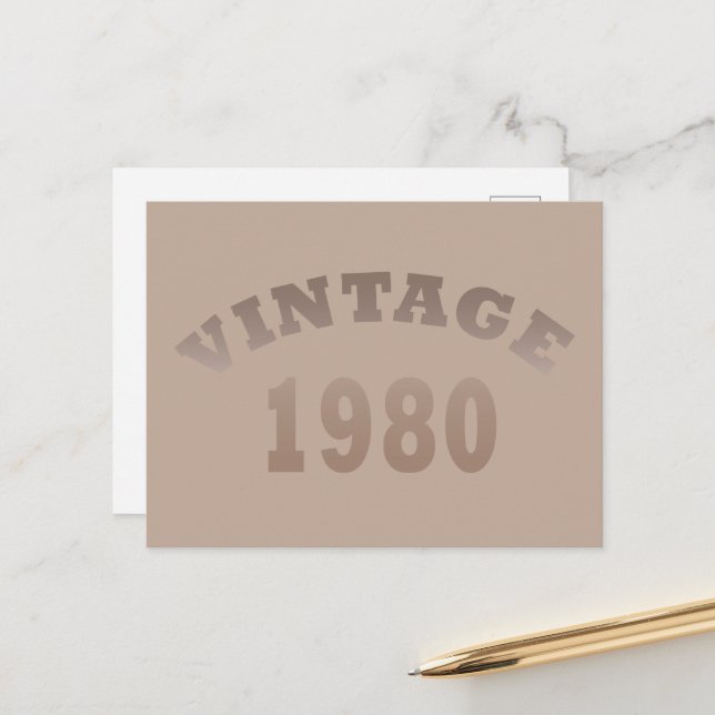 Geboren 1980 Vintage Geburtstagsgeschenke Feiertagspostkarte (Vorderseite/Rückseite Beispiel)