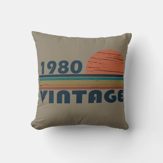 Geboren 1980 Vintage Geburtstagsgeschenke Kissen (Vorderseite)