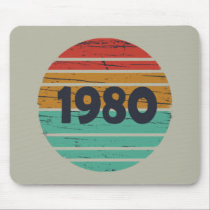 Geboren 1980 Vintage Geburtstagsgeschenke Mousepad