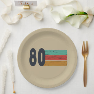 Geboren 1980 Vintage Geburtstagsgeschenke Pappteller