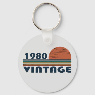 Geboren 1980 Vintage Geburtstagsgeschenke Schlüsselanhänger