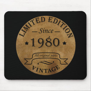 Geboren 1980 Vintager Geburtstag Mousepad