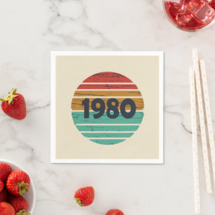 Geboren 1980 Vintager Geburtstag Serviette
