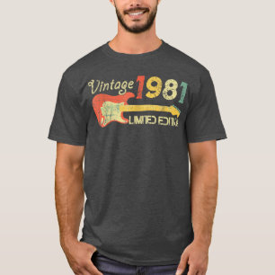 Geboren 1981-Akustikgitarre Bass Gitarre Bi T-Shirt