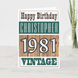 Geboren 1981 Grußkarte Karte