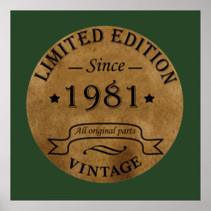 Geboren 1981 Vintager Geburtstag Poster