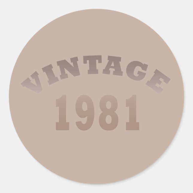 Geboren 1981 Vintager Geburtstag Runder Aufkleber (Vorderseite)