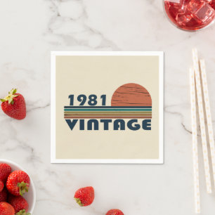 Geboren 1981 Vintager Geburtstag Serviette