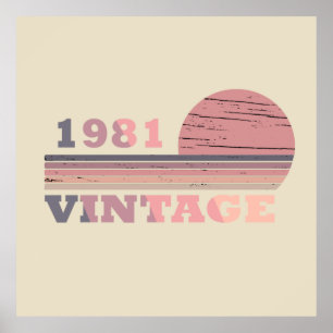 geboren 1981 Vintages Geburtstagsgeschenk Poster