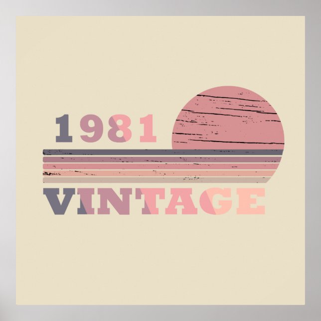 geboren 1981 Vintages Geburtstagsgeschenk Poster (Vorne)