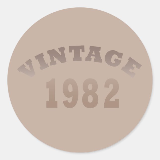 Geboren 1982 Vintager Geburtstag Runder Aufkleber (Vorderseite)
