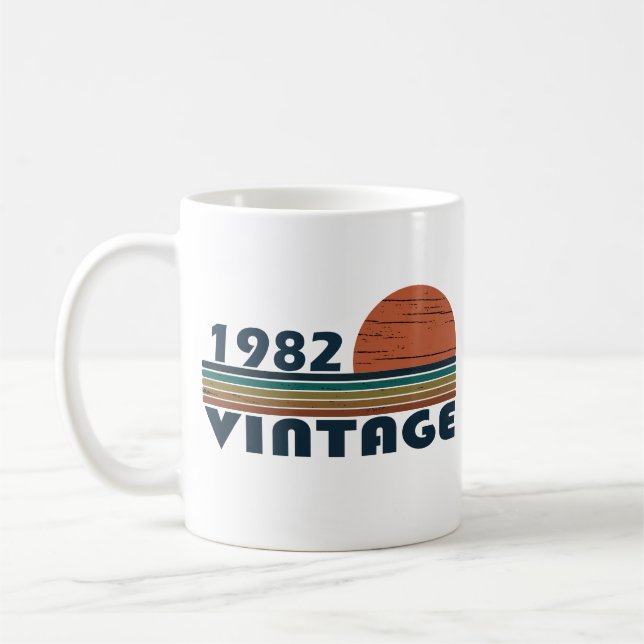 Geboren 1982 Vintages Geburtstagsgeschenk Kaffeetasse (Links)
