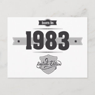 Geboren 1983 (Dunkel- und Hellgrau) Postkarte