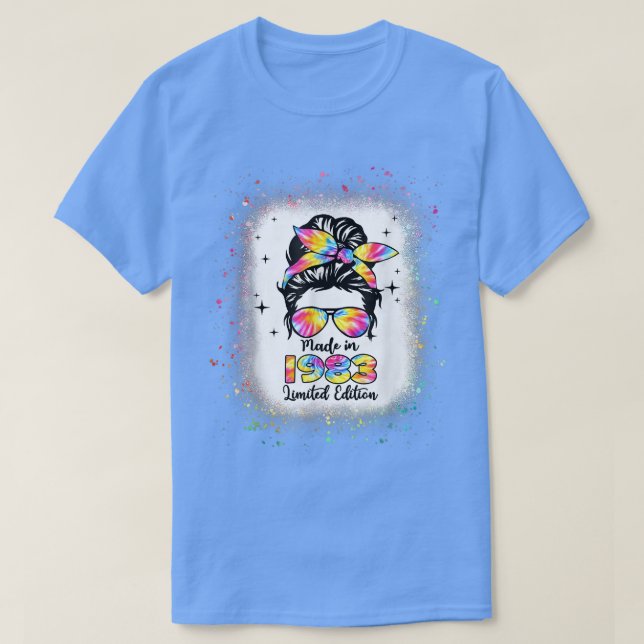 Geboren 1983 gebleicht Gefärbte Krawatte Mess Bun  T-Shirt (Design vorne)