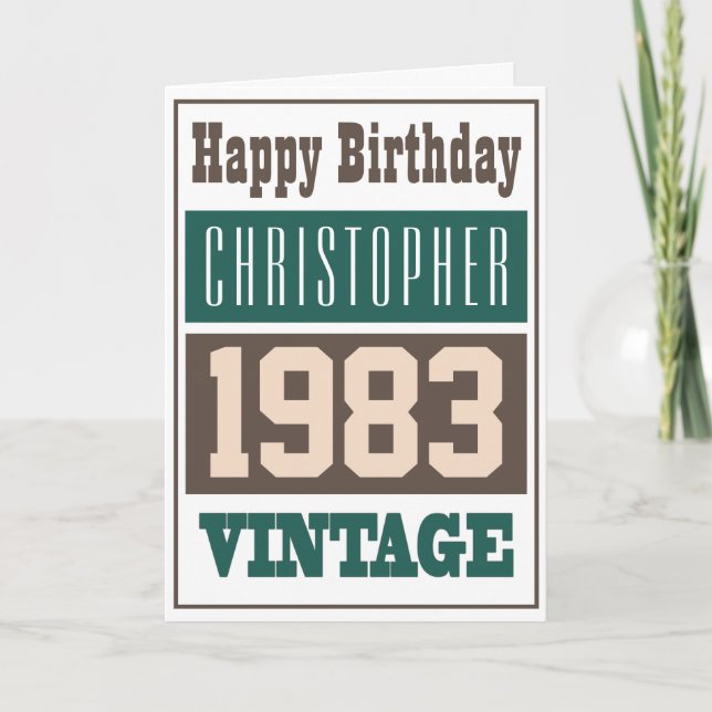 Geboren 1983 Grußkarte Karte (Vorderseite)