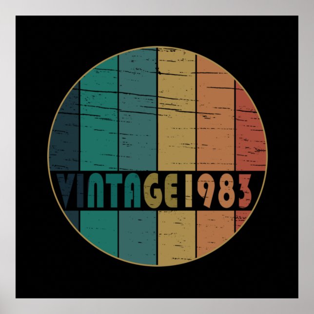 Geboren 1983 Vintager Geburtstag Poster (Vorne)
