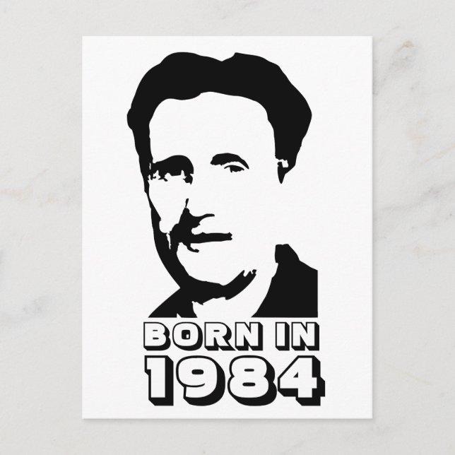 Geboren 1984 (George Orwell) Postkarte (Vorderseite)