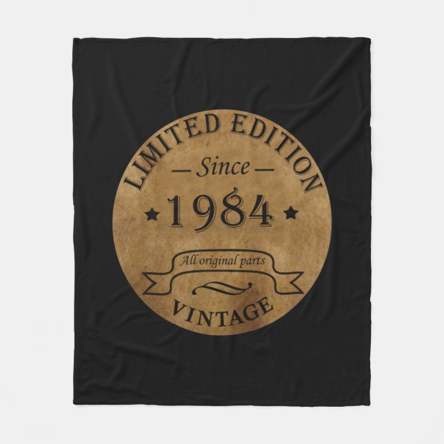 Geboren 1984 Vintager Geburtstag Fleecedecke (Vorderseite)