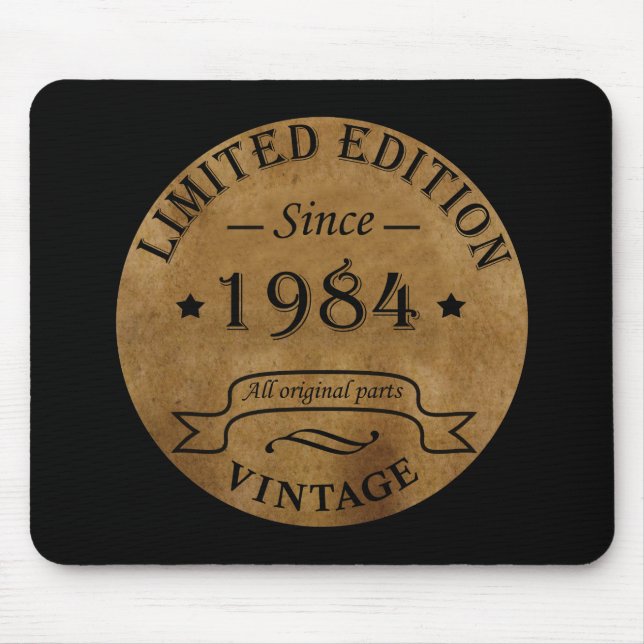 Geboren 1984 Vintager Geburtstag Mousepad (Vorne)